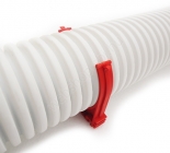 Piros rögzítő bilincs 75 mm átmérőjű FRS flexibilis csőhöz
